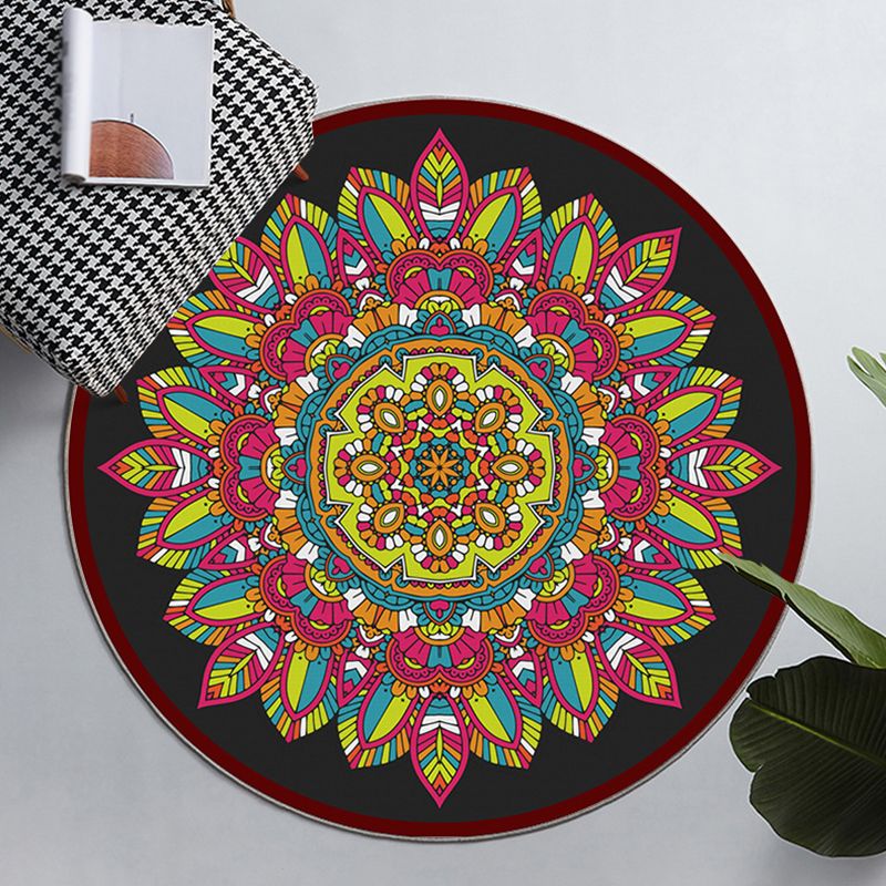 Vintage etnisch patroon Tapijten Polyester Ronde Ronde binnen Tapijt Stain Resistent Area Teken voor woonkamer