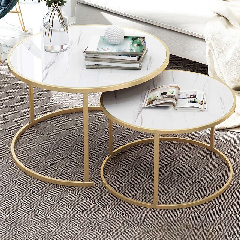 2 Piece Bunching Tables Solid Wood Coffee Table for Living Room