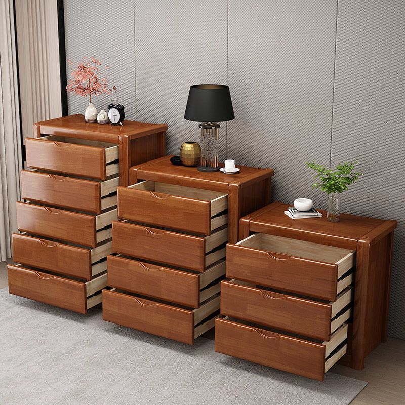 American Traditional Storage Chest Solid Wood Dresser with 3/4/5 Drawers