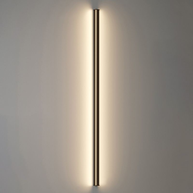 Linear Wall Light Fixture Contemporary Metal 1 Light Wall Sconce in Black