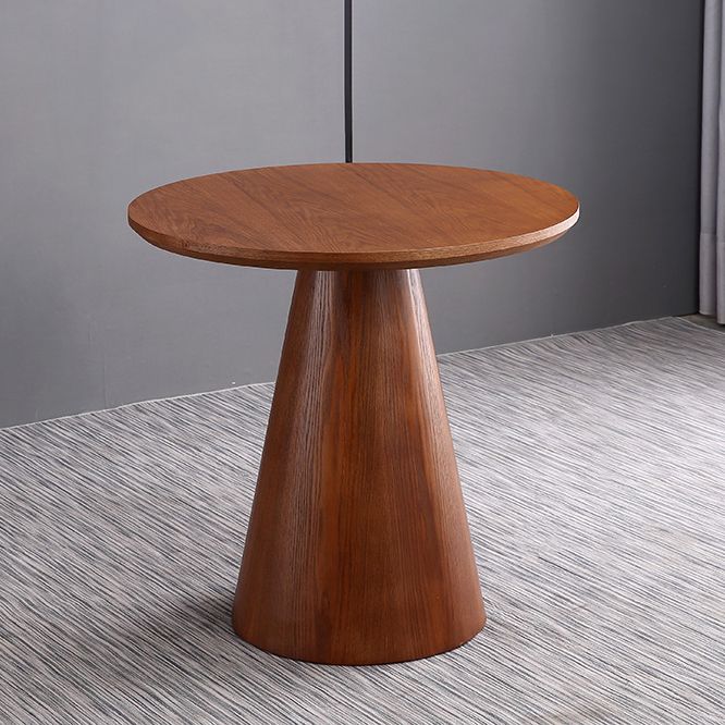 Solid Wood Brown Tone Dining Table Contemporary Pedestal Table for Dining Room