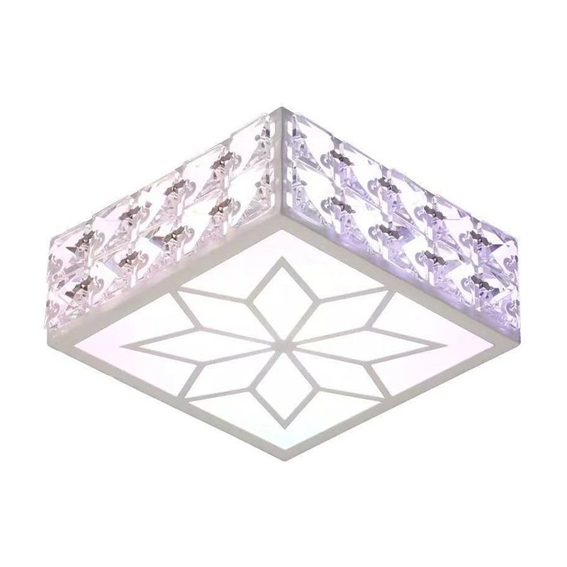 Plafonnier LED de forme carrée, cristallin, artistique, luminaire de plafond avec diffuseur en acrylique