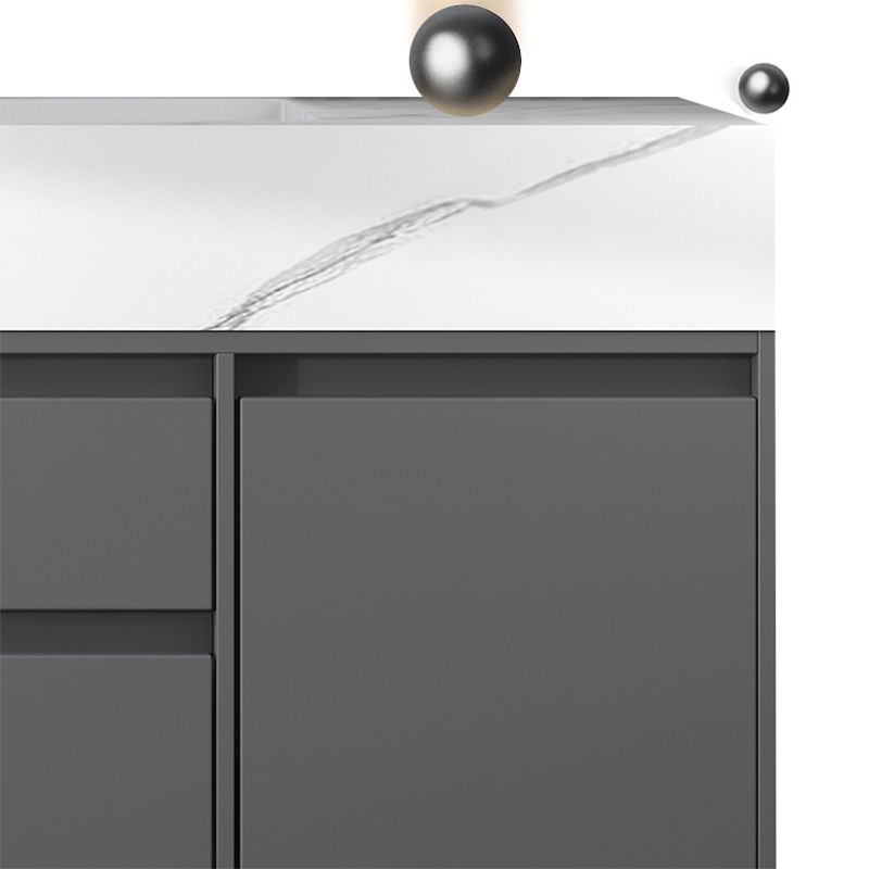 Modern Bathroom Vanity Set Mirror Included Rectangular Sink Drawer Sink Vanity