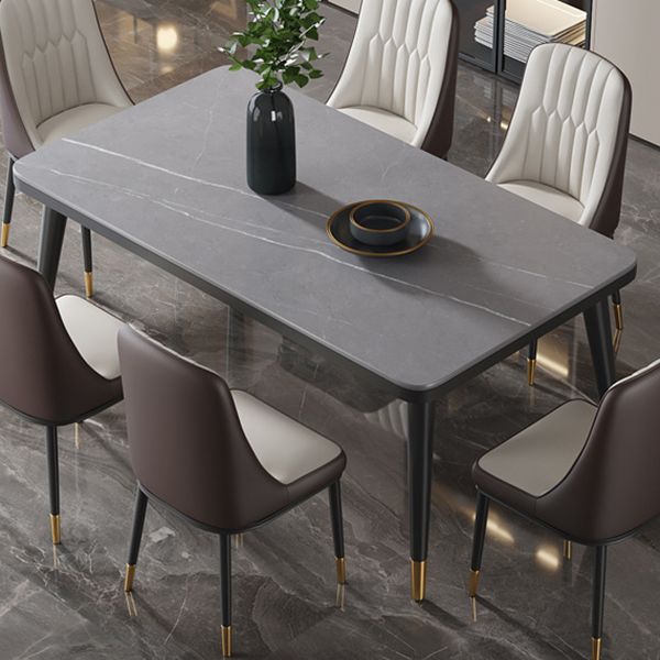Tavolo da pranzo moderno in pietra sinterizzato tavolo rettangolo con 4 gambe per uso domestico