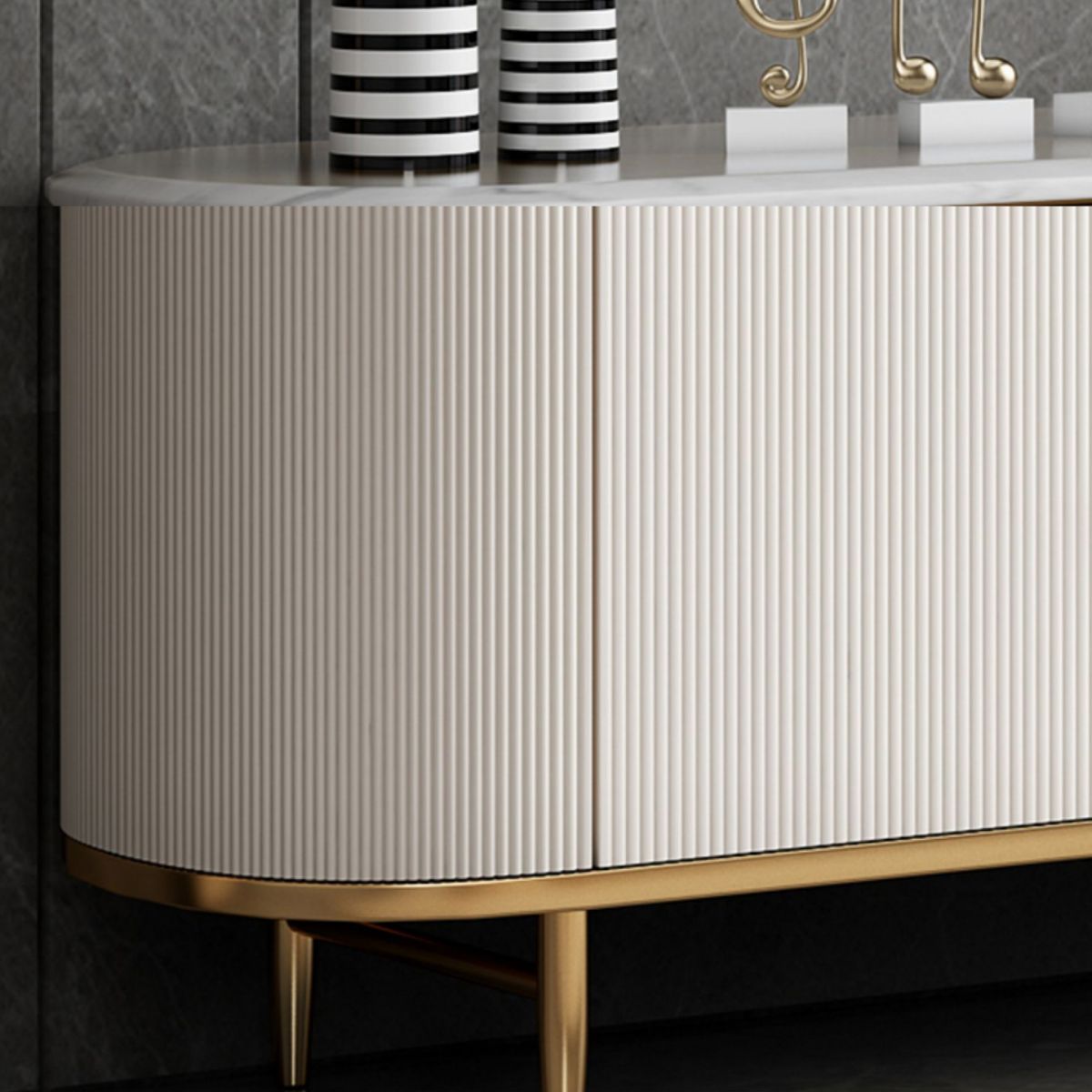 Glam Style Buffet Sideboard with Engineered Wood Drawers and Storage for Dining Room