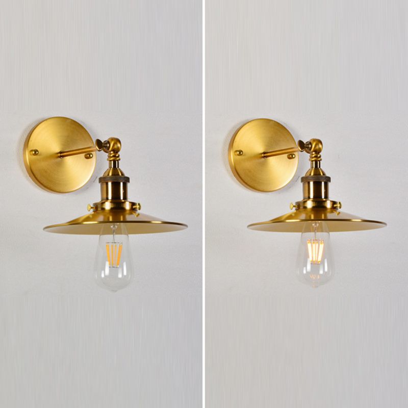 Elektroplattierte Kupfer Vintage Industrial Style Wandlampenschwung Arm Design Single Lampenleuchte für Restaurants