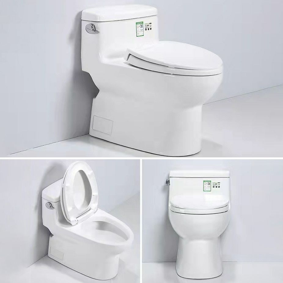 Traditional Ceramic Toilet Bowl One Piece Flush Toilet with Toilet Seat