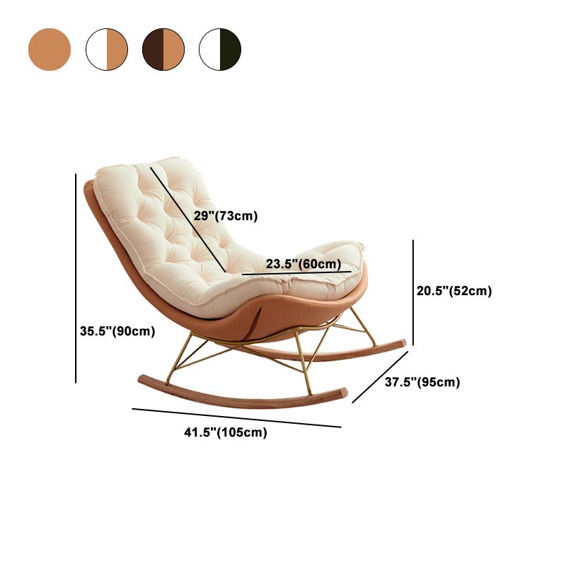 Glam Style Rocking Chair Upholstered Tufted Rocker Chair with Legs