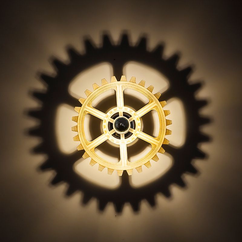 Lampada da lampada con applique a marcia moderna novità in legno a 1 luci a parete a parete con design a bulbo esposto