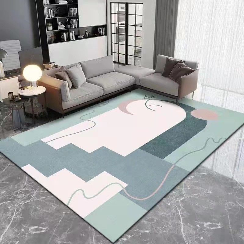 Brown Simple Rug Polyester Color Block Rug Washable Area Rug for Living Room