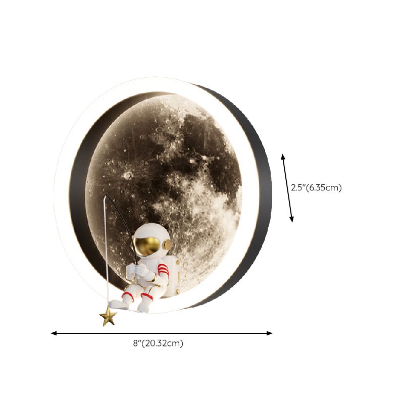 Contemporary Astronaut Wall Light Fixture Creative Wall Light Sconce for Sitting Room