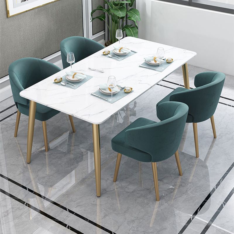 Metal Glam Style Side Chair Wingback Arm Chair with Gold Legs