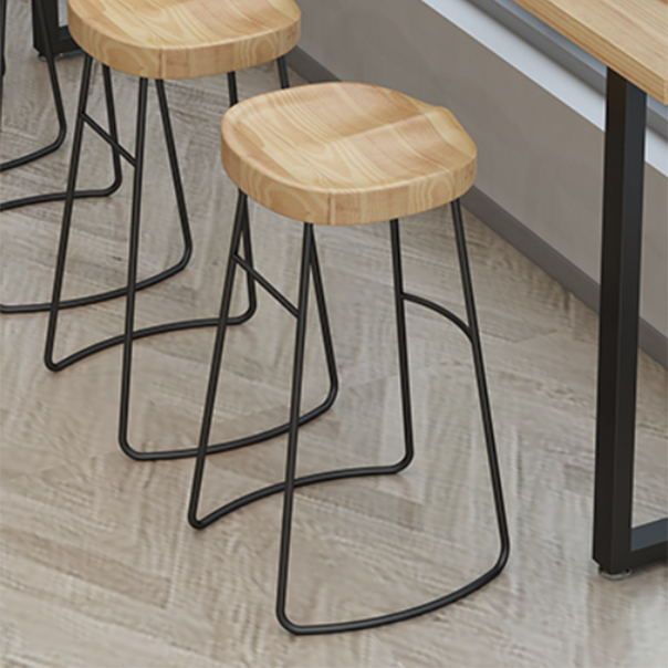 Contemporary Rectangle Bar Table Set 1/5 Pcs Solid Wood Bar Table and Stools