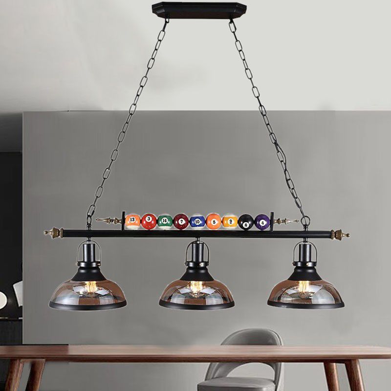 Industrial Style Hanging Lamp Bowl Shape Island Light Fixture for Bar (Included Balls)