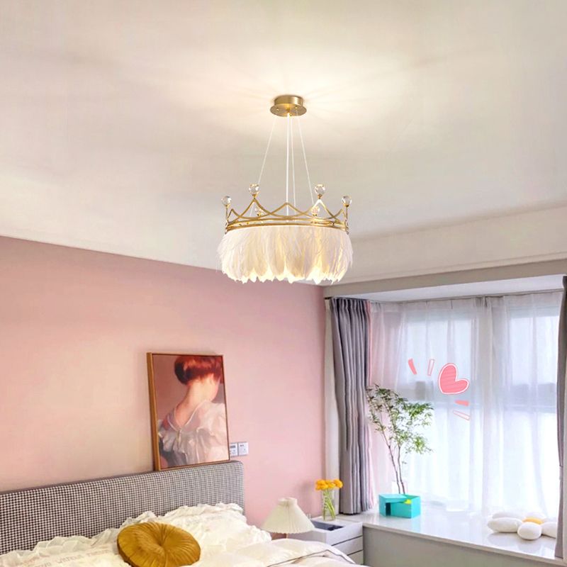 Gänsefeder Kronleuchter Anhängerlampe nordisch moderne Wohnzimmer Decke Hängende Licht