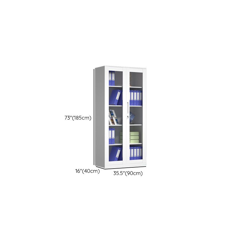 Contemporary File Cabinet Metal Frame Fireproof Vertical Filing Cabinet with Key Lock