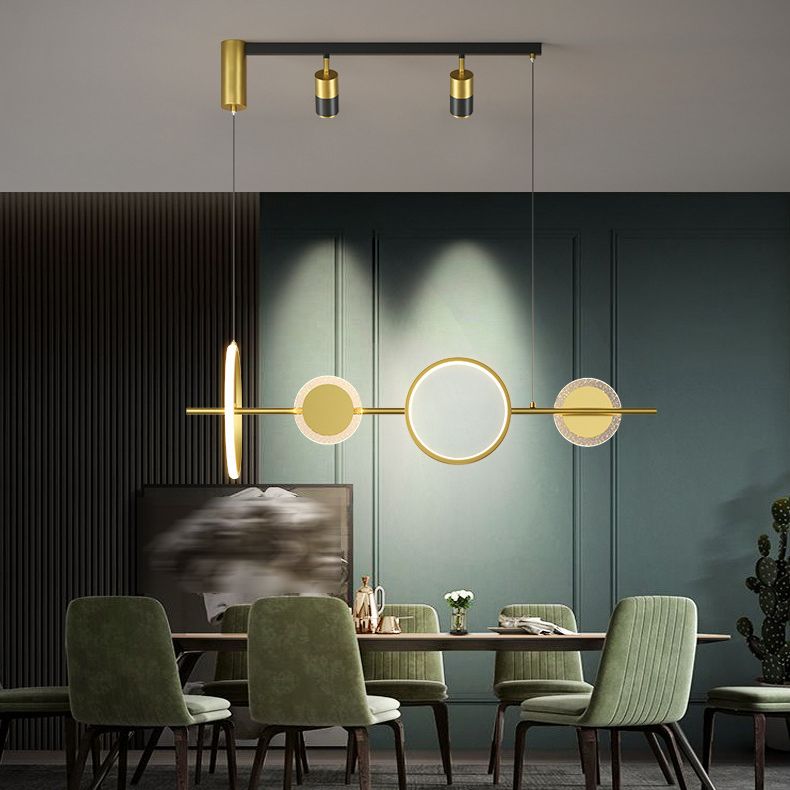 4/6-Light Modernism Golden Kitchen Island Lighting LED Ceiling Light for Foyer
