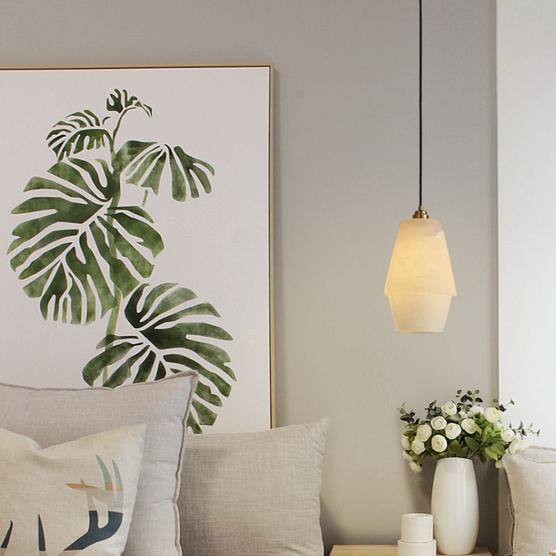 1 Light Geometric Pendant Light avec une teinte brillante Simplicité suspendue Lumière en blanc