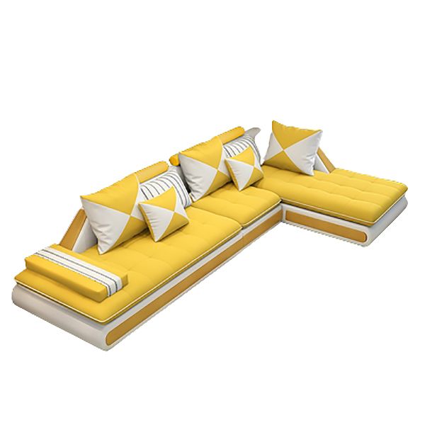 129.13 Inches Long Velvet Sectional Modern Sectional for Living Room