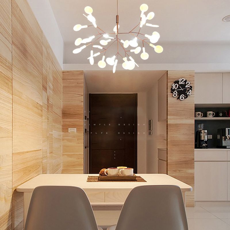 Luce a ciondolo a LED in oro acrilico nella moderna lampada appesa in acciaio inossidabile in acciaio inossidabile