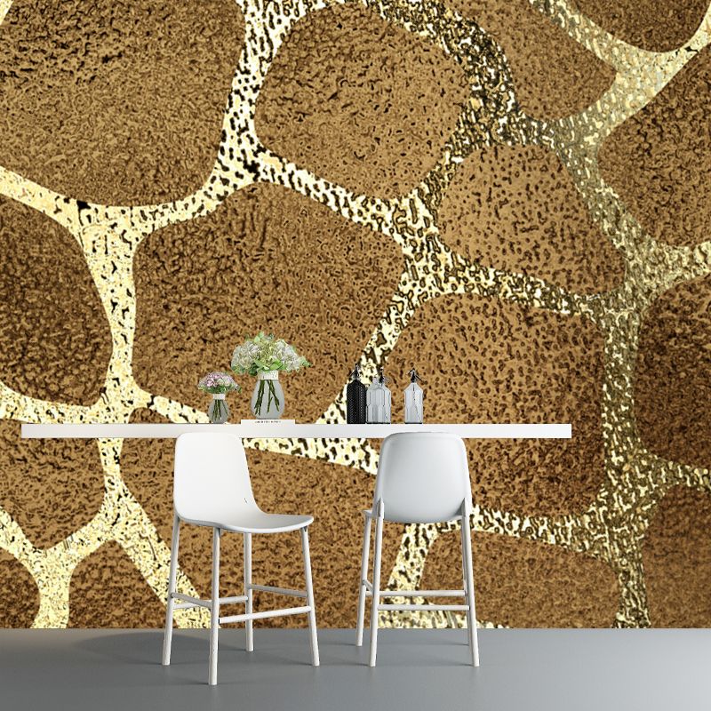 Modern Net Print Foil Mural Wallpaper Dark Color Living Room Wall Decor, Custom Made