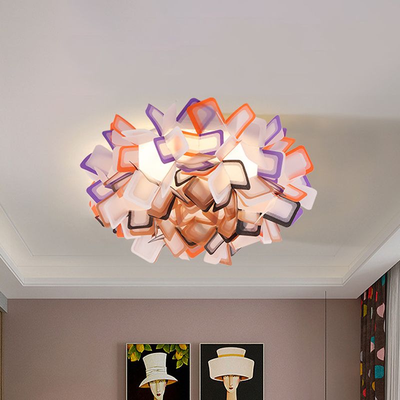 Luz empotrada sinuosa Art Déco con iluminación empotrada LED para dormitorio con pantalla acrílica