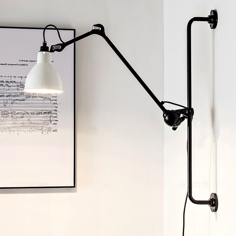 Modern Metal Wall Sconce Linear Shape Reading Wall Light with Aluminum Shade for Bedroom