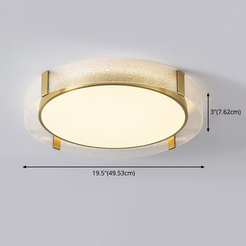 Round Flush Light Modern Style Metal 1 Light Flush Ceiling Light Fixture