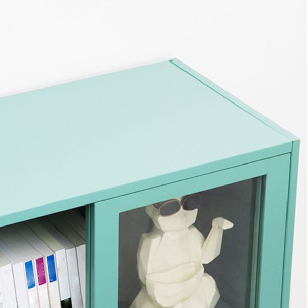 Vertical Bookcase with Doors Bamboo Book Shelf for Home Office