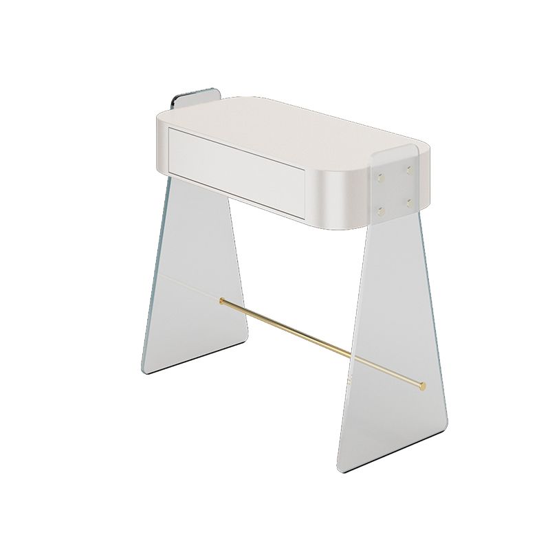Contemporary 1 Drawer Makeup Vanity Desk Wood and Acrylic Dressing Table