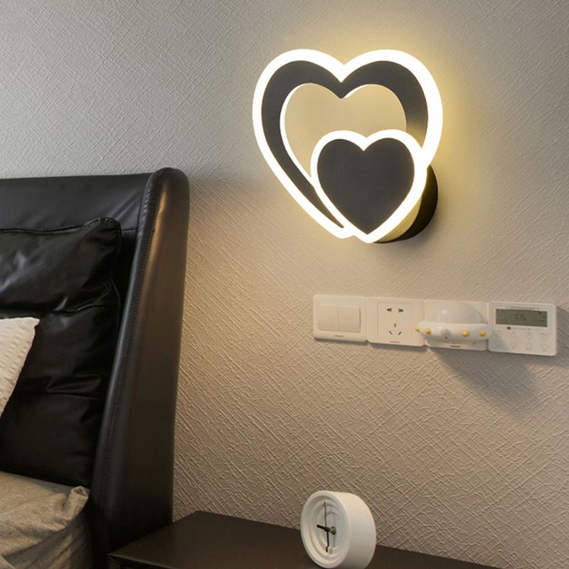 Contemporary Style Metal Wall Light Geometric LED Wall Sconce for Living Room