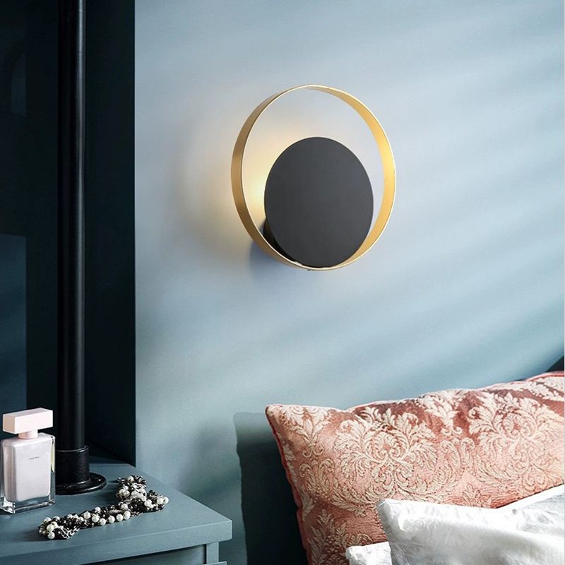 Circle Wall Mounted Lamp Postmodern Simplicity Metal Wall Mount Lamp for Living Room