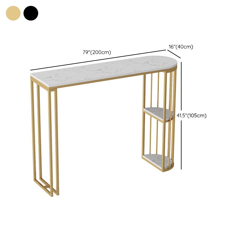 White Marble Bar Dining Table Glam Double Pedestal Bar Height Table