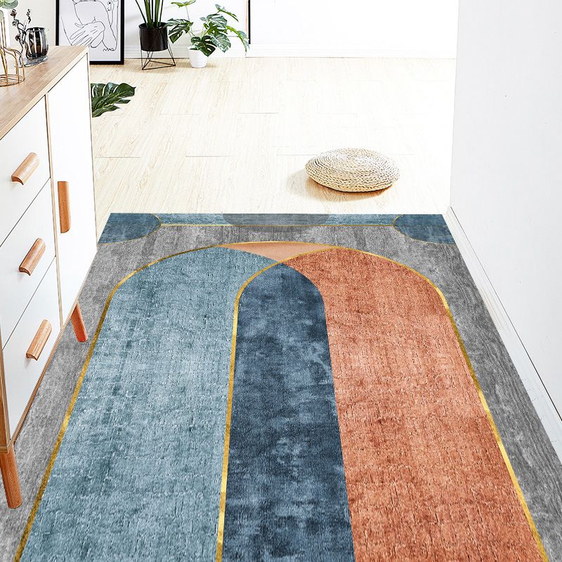 Leichter Luxus Teppich Polyester Farbblock Teppich Waschbar Teppich für Wohnkultur