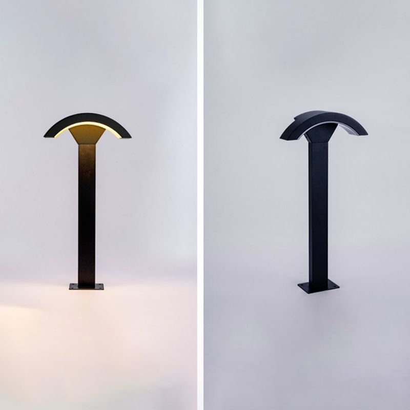 Modern Metal Wall Sconce Arc Shape Wall Light with Acrylic Shade for Courtyard