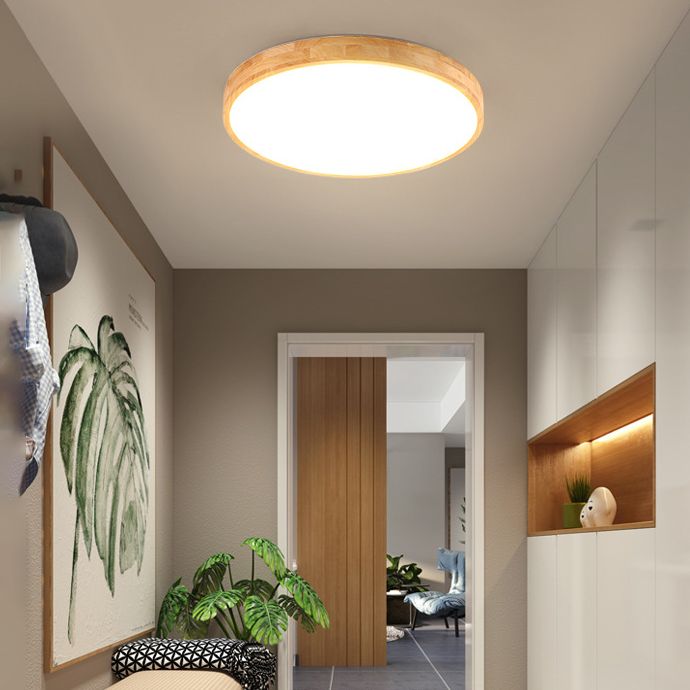 1 Licht Nordische Unterputz-Deckenleuchte Leuchtmittel Rundholz-Unterputz Deckenleuchte Licht für Wohnzimmer