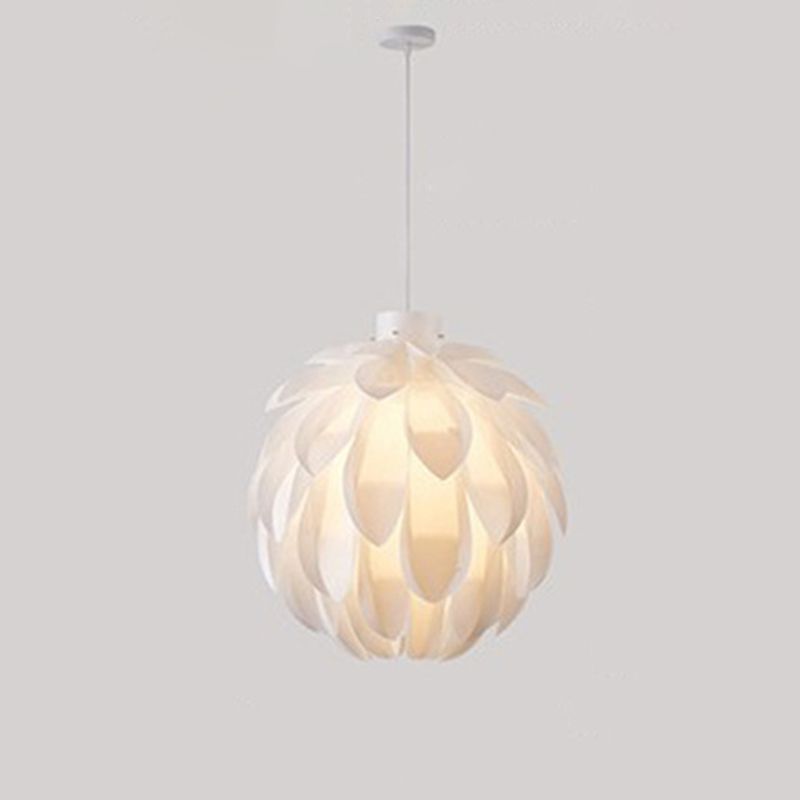 White Plastic Single Hanging Lamp in Modern Creative Style Wrought Iron Pinecone Pendant Light