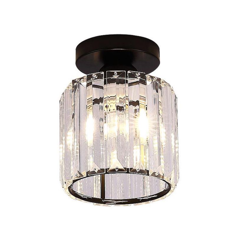 Modern Ceiling Light Minimalist Flush Mount Ceiling Light Fixture with Crystal Shade