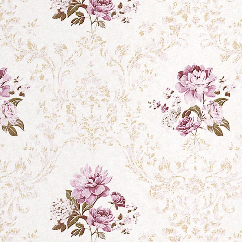 Non-Woven Wallpaper Roll Non-Pasted Blossoming Flower Wall Covering for Living Room