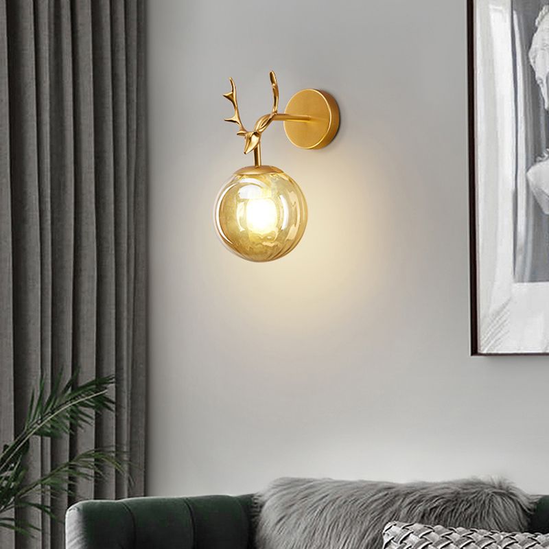 Modern Glass Wall Light Scone Creative Wall Light Fixture for Bedroom
