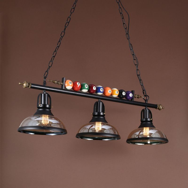 Shaded Hanging Light Fixture Industrial Metal Island Pendant with Billiard Decoration