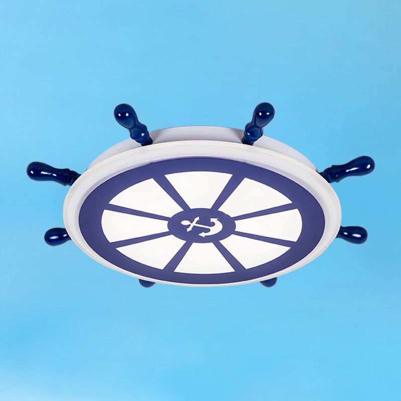 Plafonnier LED circulaire créatif pour enfants, montage encastré avec barre en bois et abat-jour en acrylique