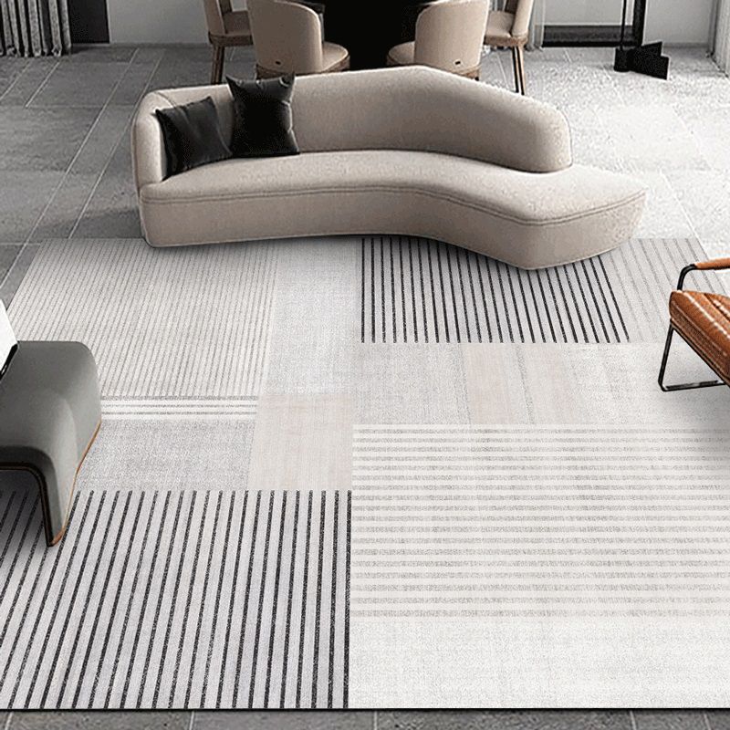 Minimalist Rectangle Printed Rug Polyester Indoor Rug Stain Resistant Carpet for Home Decoration