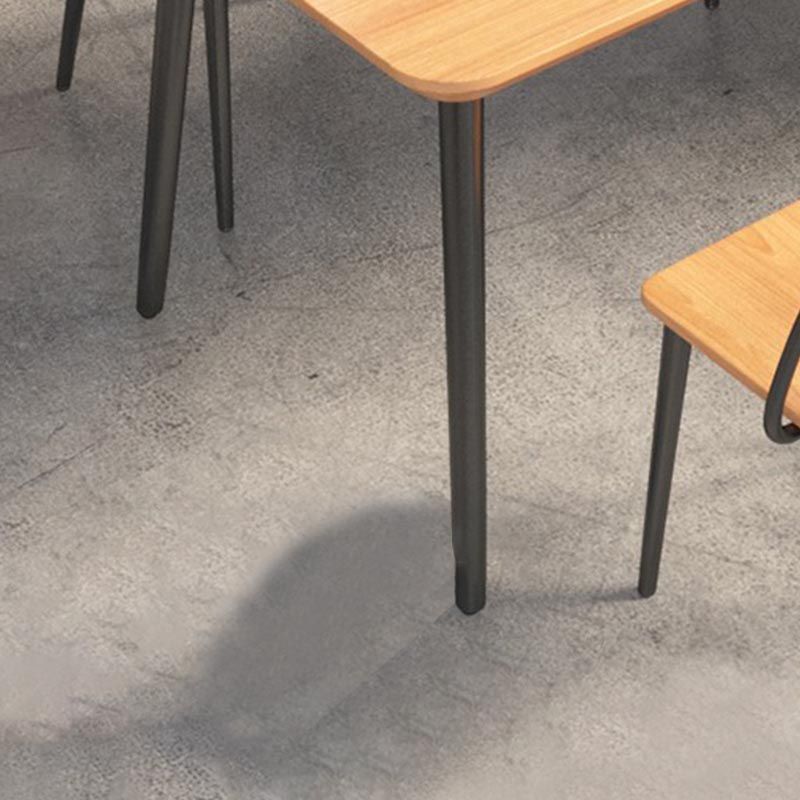 Industrial Style Natural Wood Table Metal 4 Legs Dining Table