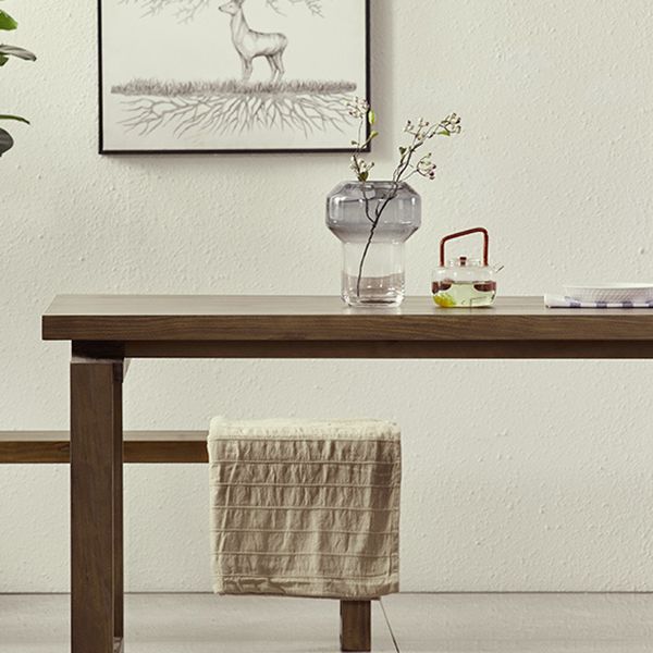 Industrial Double Pedestal Dining Table Pine Wood Table for Cafe Dining Room