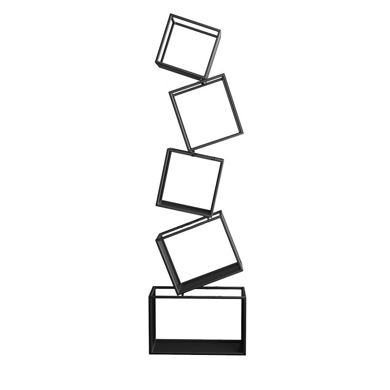 Standard Metal Bookcase Contemporary Open Back Bookshelf with Shelves