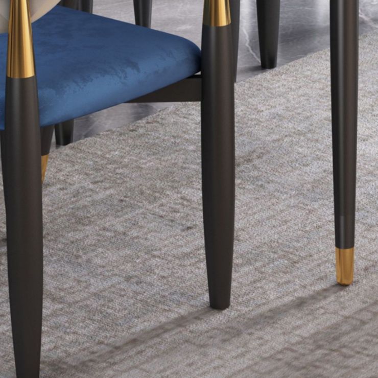 Silla de comedor casera tapizada contemporánea con respaldo abierto y acabado mate
