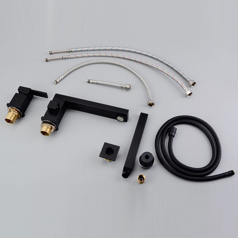Modern Deck Mounted Low Arc Roman Tub Faucet Copper Roman Tub Faucet Set