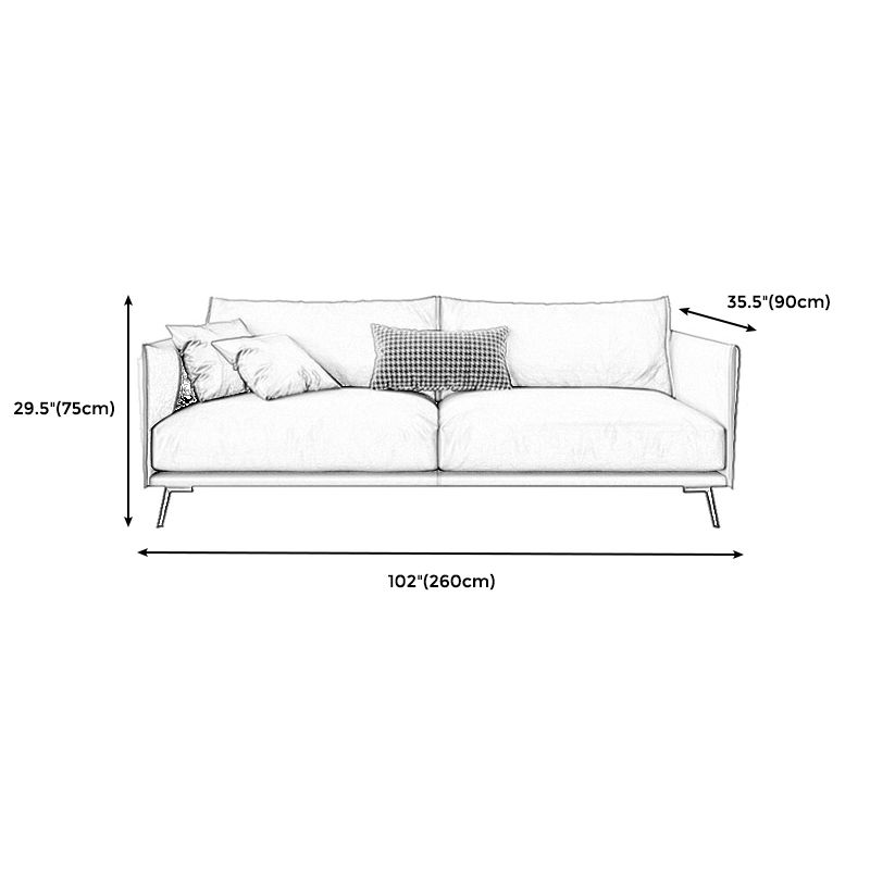 Modern Cushions Standard Sofa 29.53"High Square Arm Sofa, Champagne