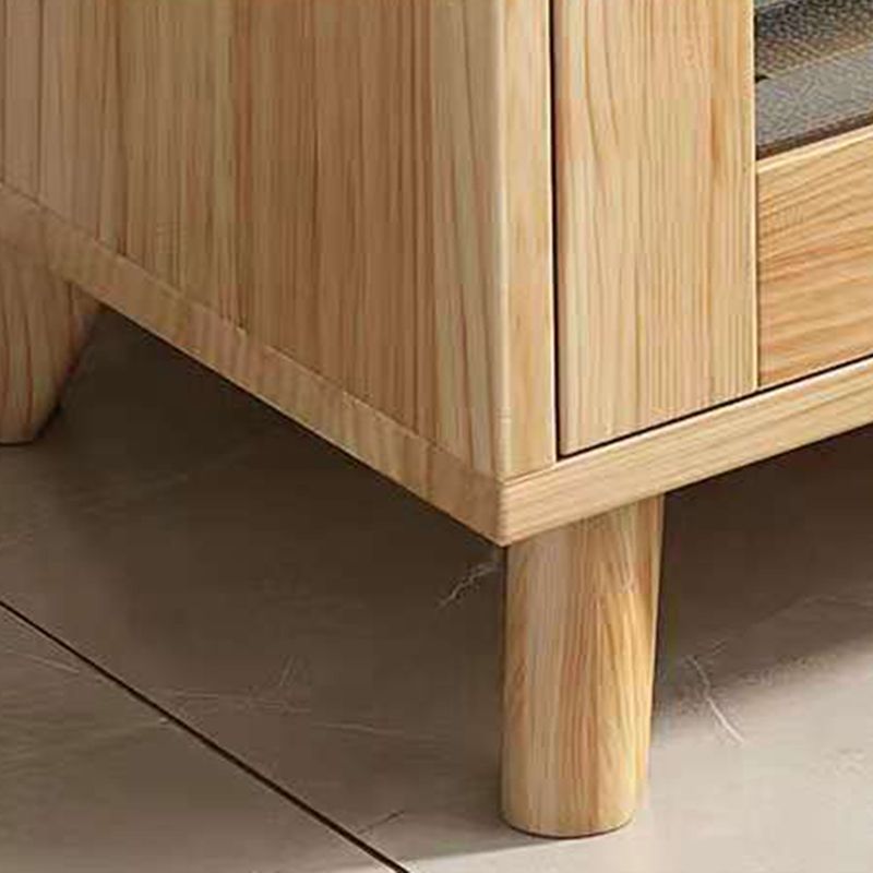 Natural Modern Style Geometric Bookshelf Solid Wooden Bookcase with Rectangular Shelves